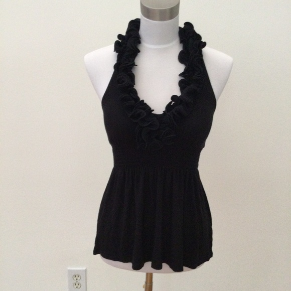 FOREVER 21 BLACK HALTER-STYLE TOP,  SIZE: S/P - Picture 1 of 5
